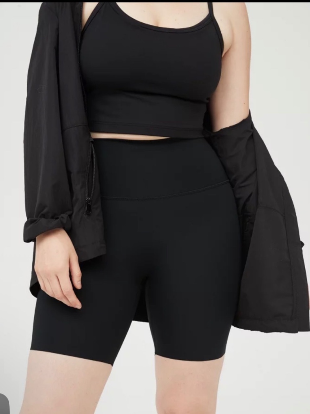 OFFLINE by Aerie Goals High Rise Bike Shorts Black Size M/L